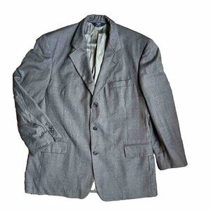 Pietrafesa Mens Blazer Gray Wool‎ USA Jacket Coat Wedding Work Union Made